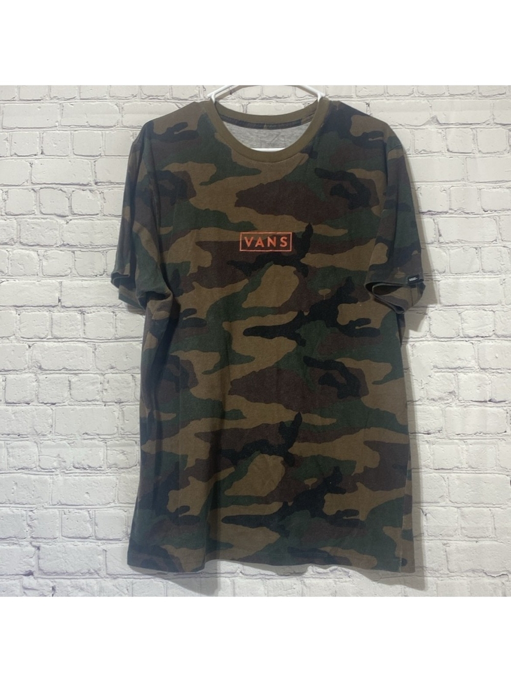 Vans Kid's Camo Tee with Orange Logo